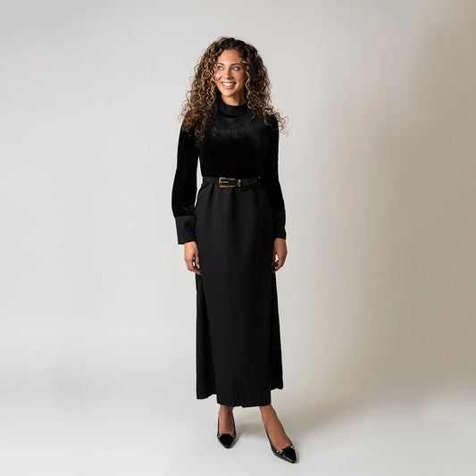 Velvet Patchwork Maxi Dress