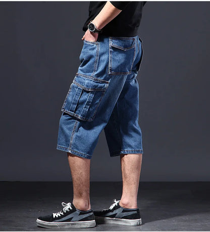 Multi-Pocket Workwear Denim Shorts