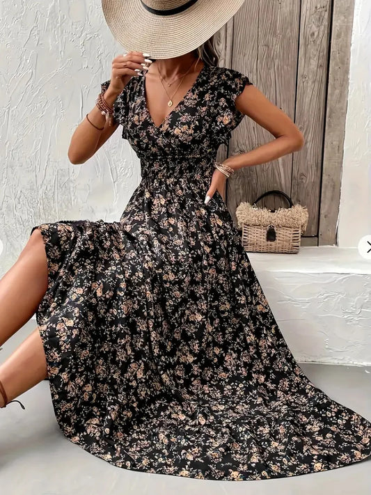 Plus Size Floral Swing Dress