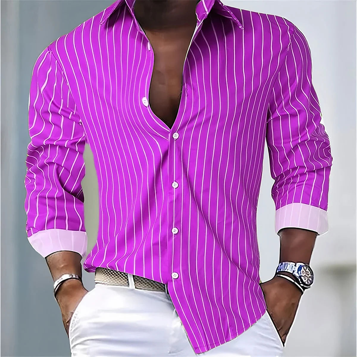Striped Office Dress Shirt