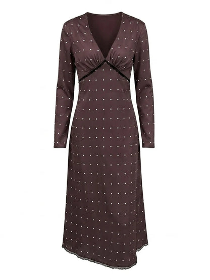 High-Waist Polka Dot Dress