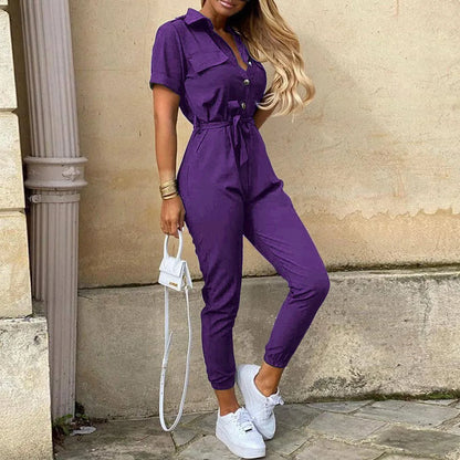 Monochromatic Belt Jumpsuit