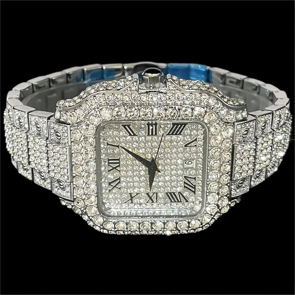 MISSFOX Ice Out Square Men’s Watch