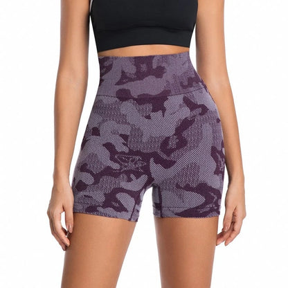 Camouflage Ribbed Yoga Shorts
