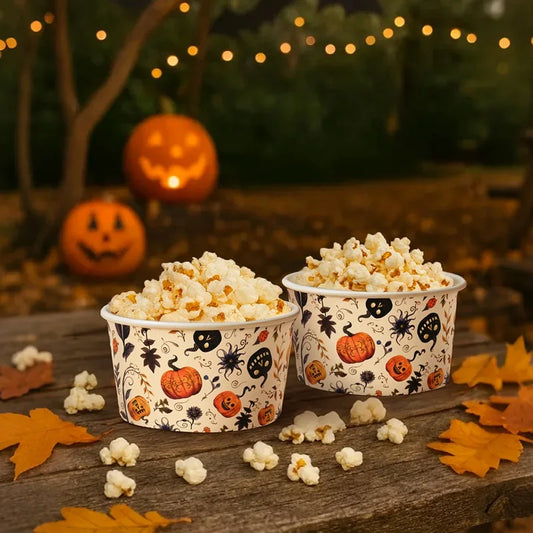 Pumpkin Ghost Paper Snack Bowls
