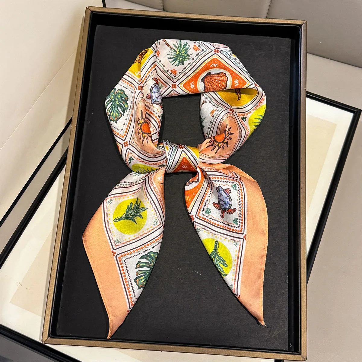 Tropical Print Square Scarf