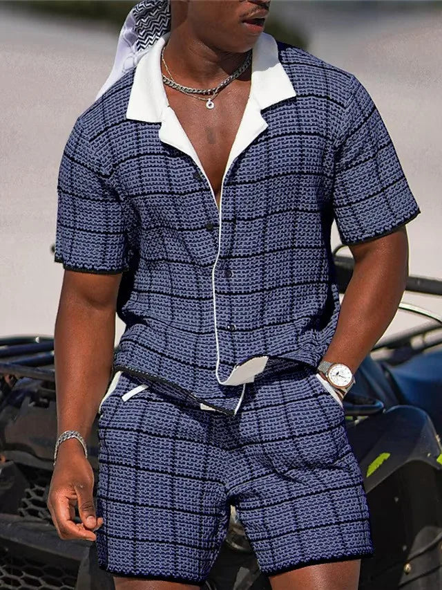 Hawaiian 3D Print Shirt Shorts Set