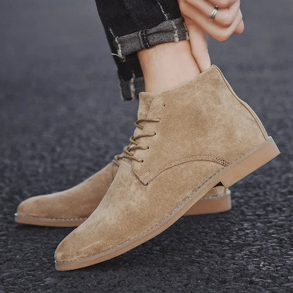 Brown Suede Leather Chelsea Boots