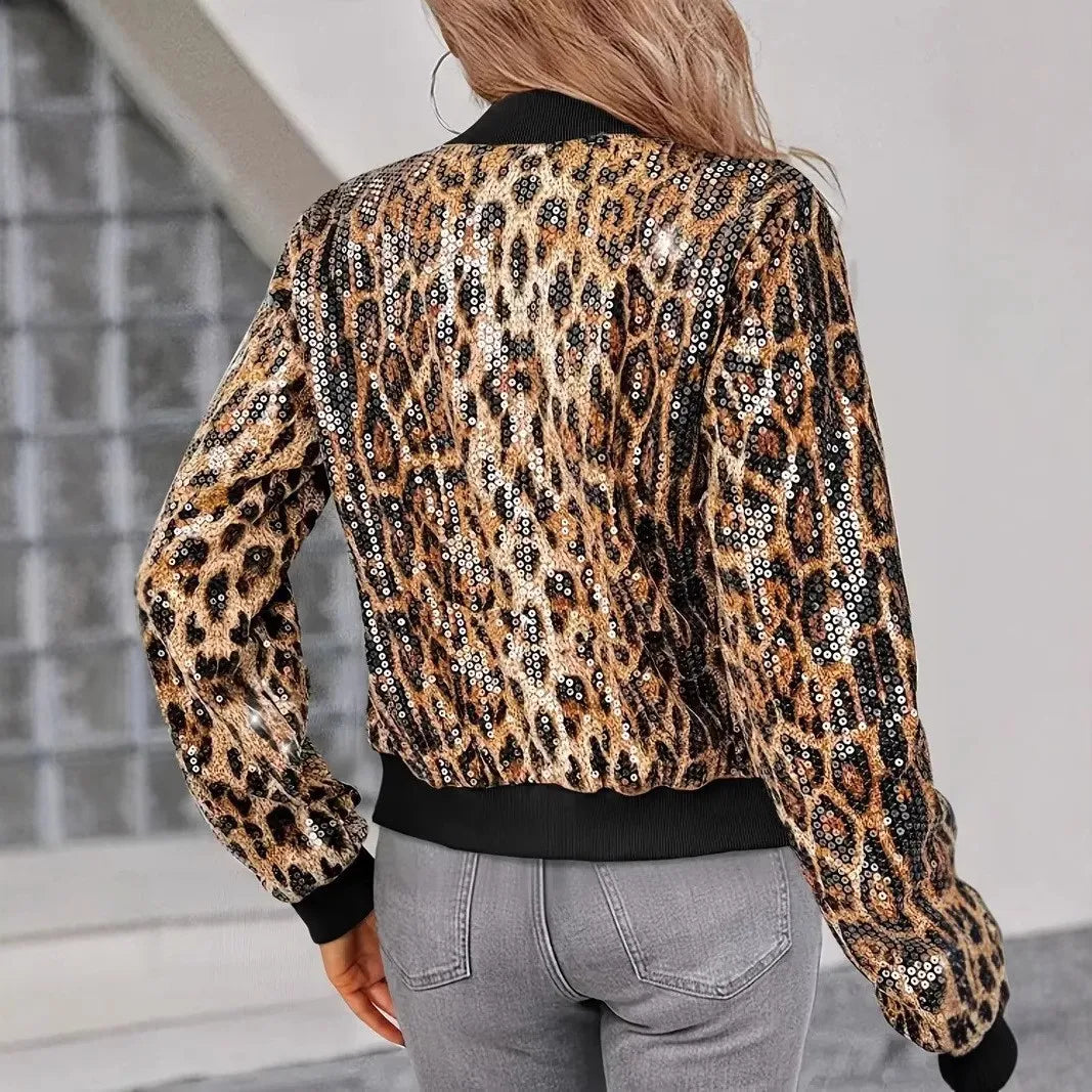 Sequin Leopard Print Jacket