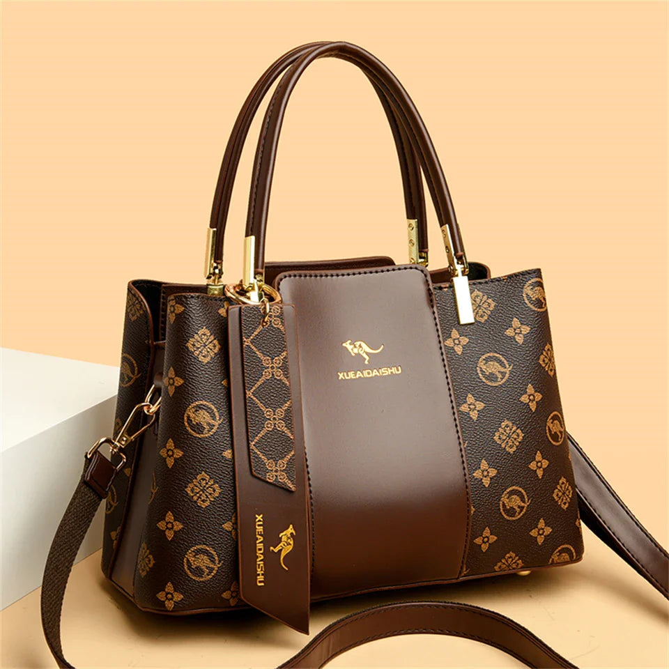 Printed Leather Shoulder Bag