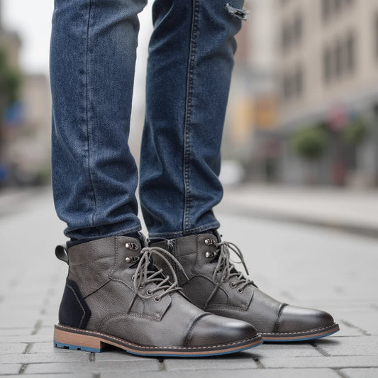 Leather Zip Ankle Boots