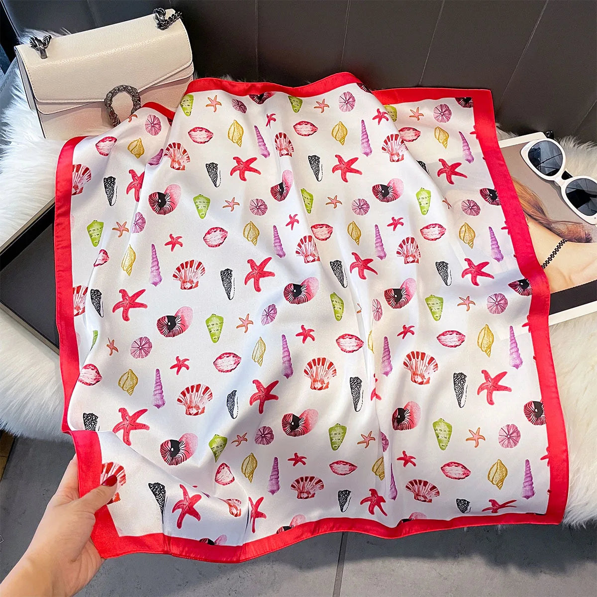 Fruit Print Korean Square Scarf