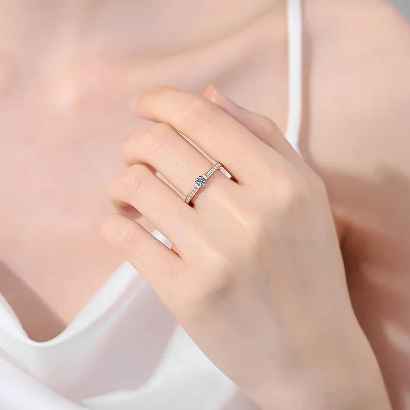 Moissanite Silver Ring