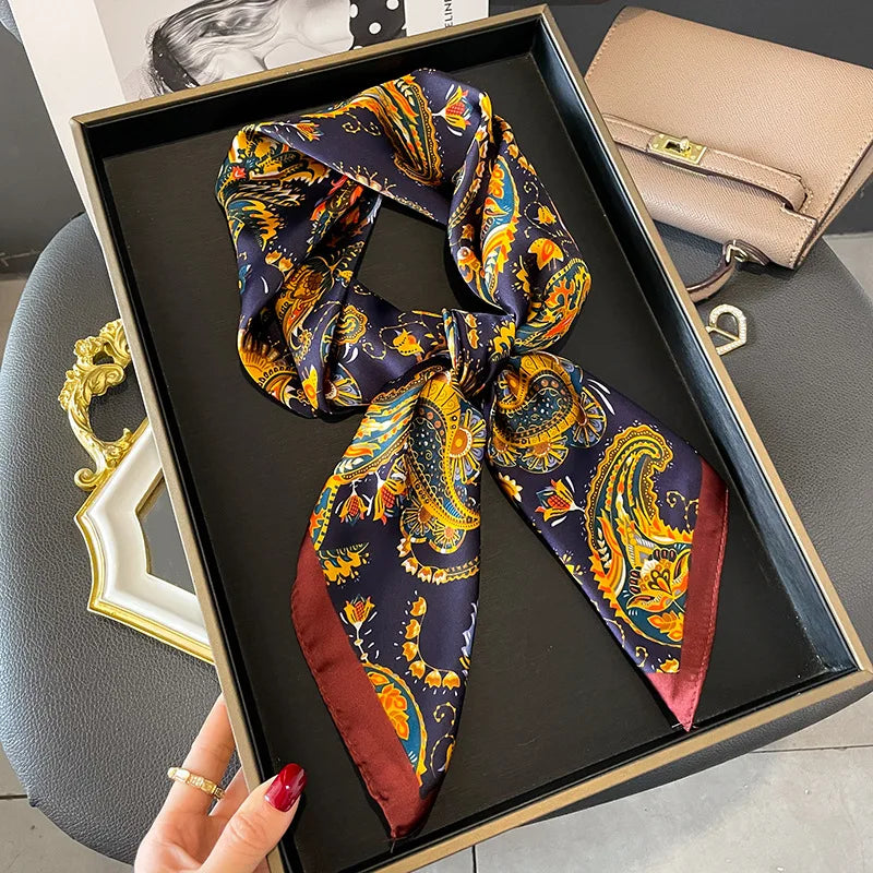 Leopard Print Satin Headscarf
