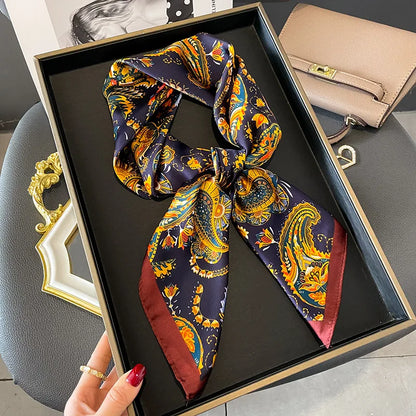 Leopard Print Satin Headscarf