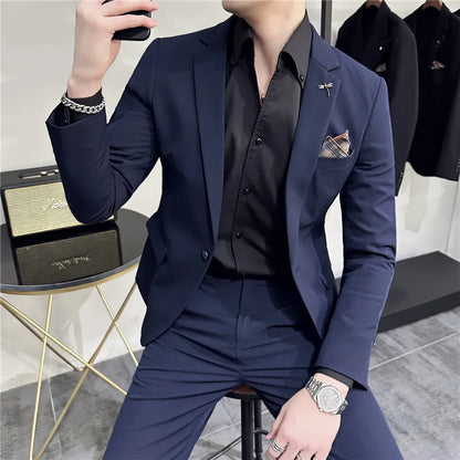 Single-Breasted Plus-Size Slim Tuxedo Suit
