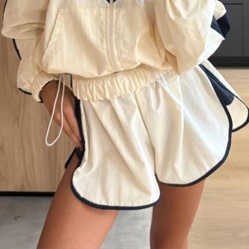 Color-Block Zip Jacket Set