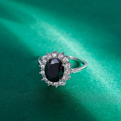 Oval Zircon Silver Ring