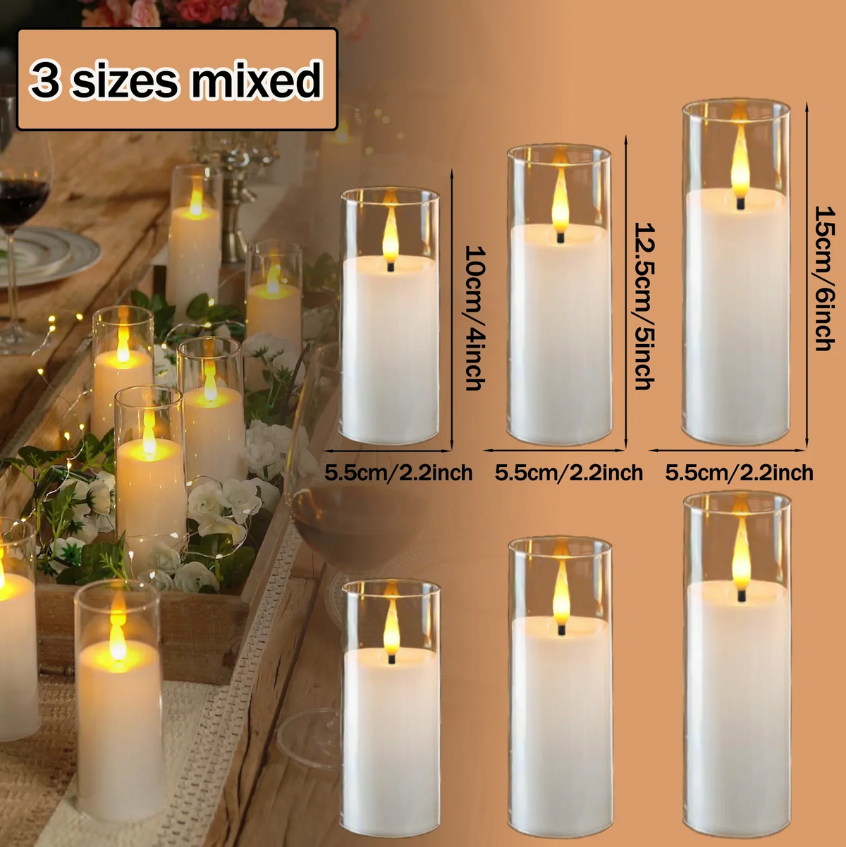 Flameless LED Flicker Candles
