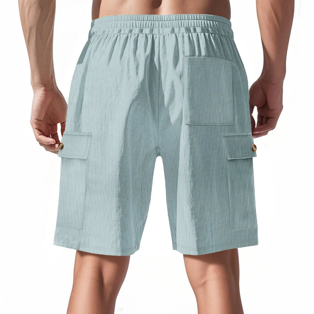 Corduroy Drawstring Beach Shorts