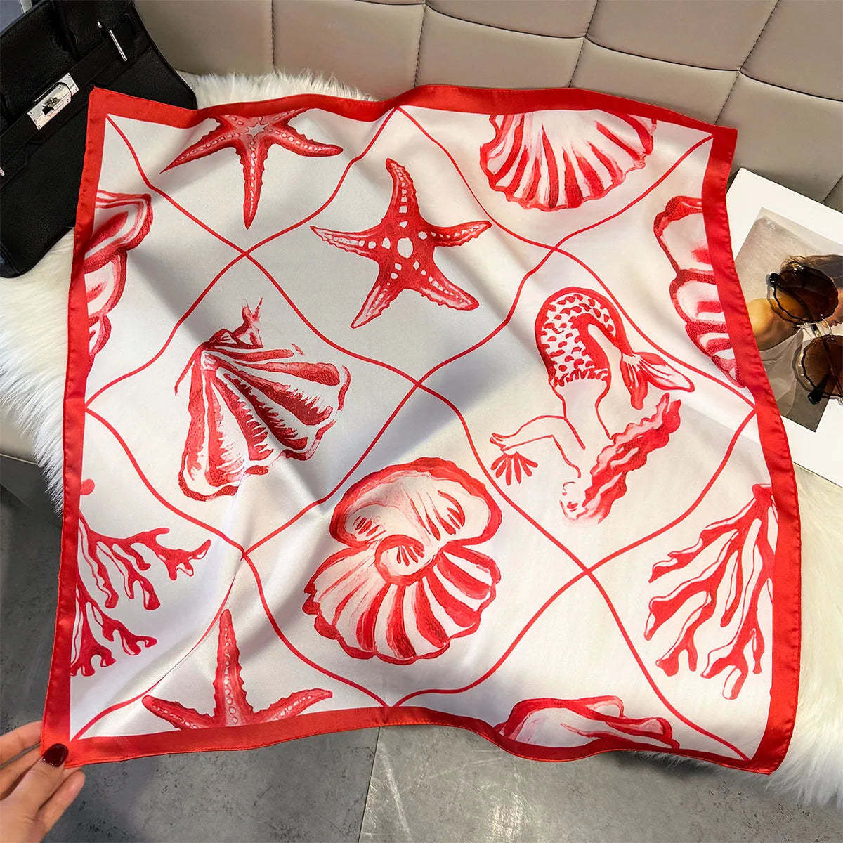 Fruit Print Korean Square Scarf