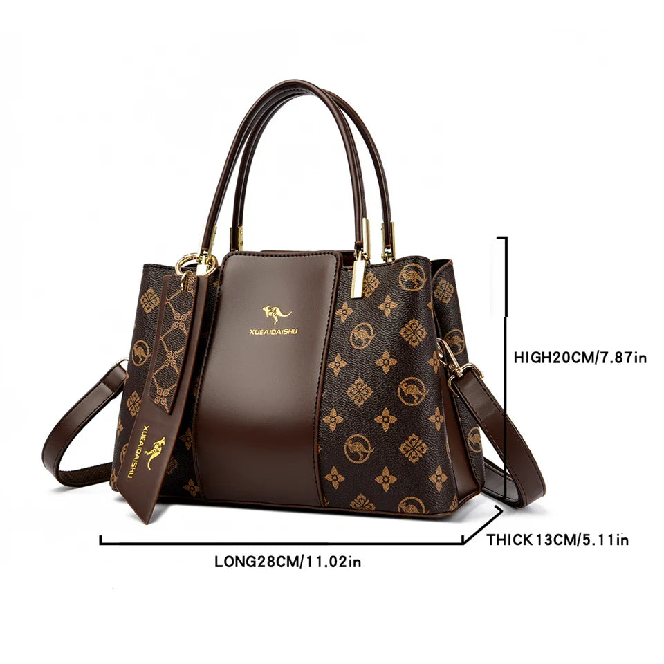 Printed Leather Shoulder Bag