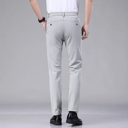 Ice Silk Slim Straight Trousers