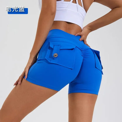 Nylon Ruched Waistband Shorts