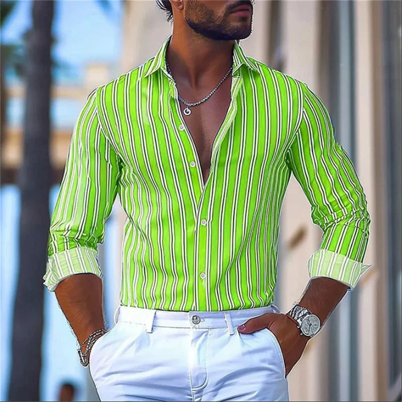 3D Print Casual Stretch Shirt
