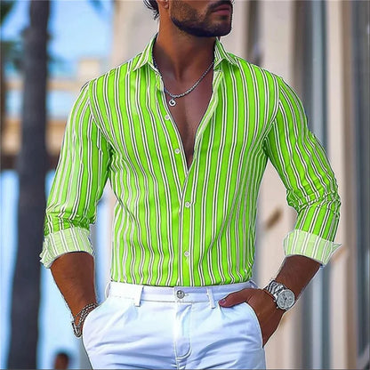 3D Print Casual Stretch Shirt