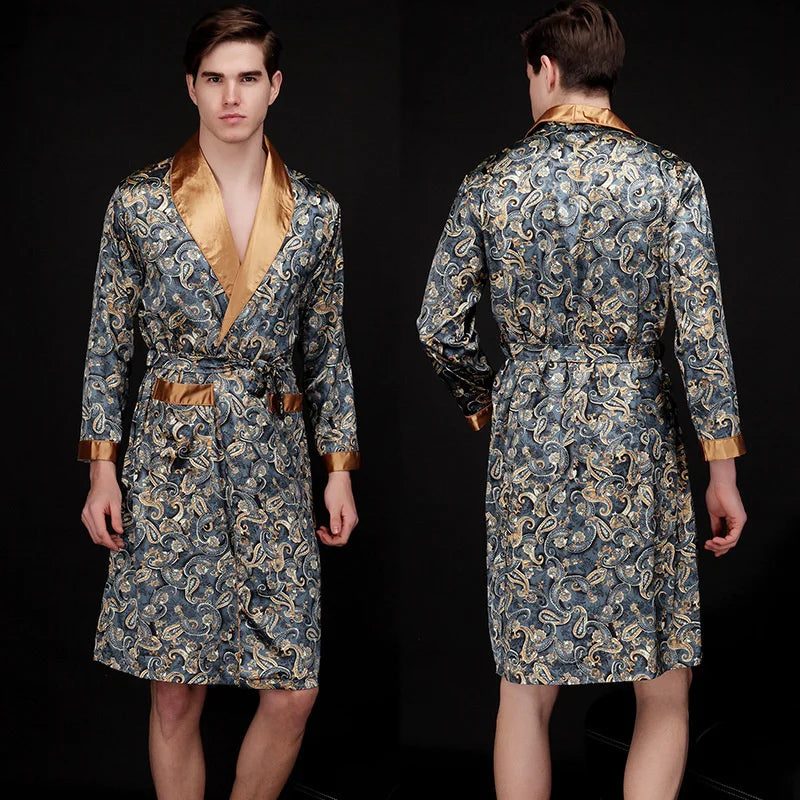 Golden Dragon Silk Bathrobe