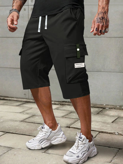 Straight Leg Cargo Capri Shorts