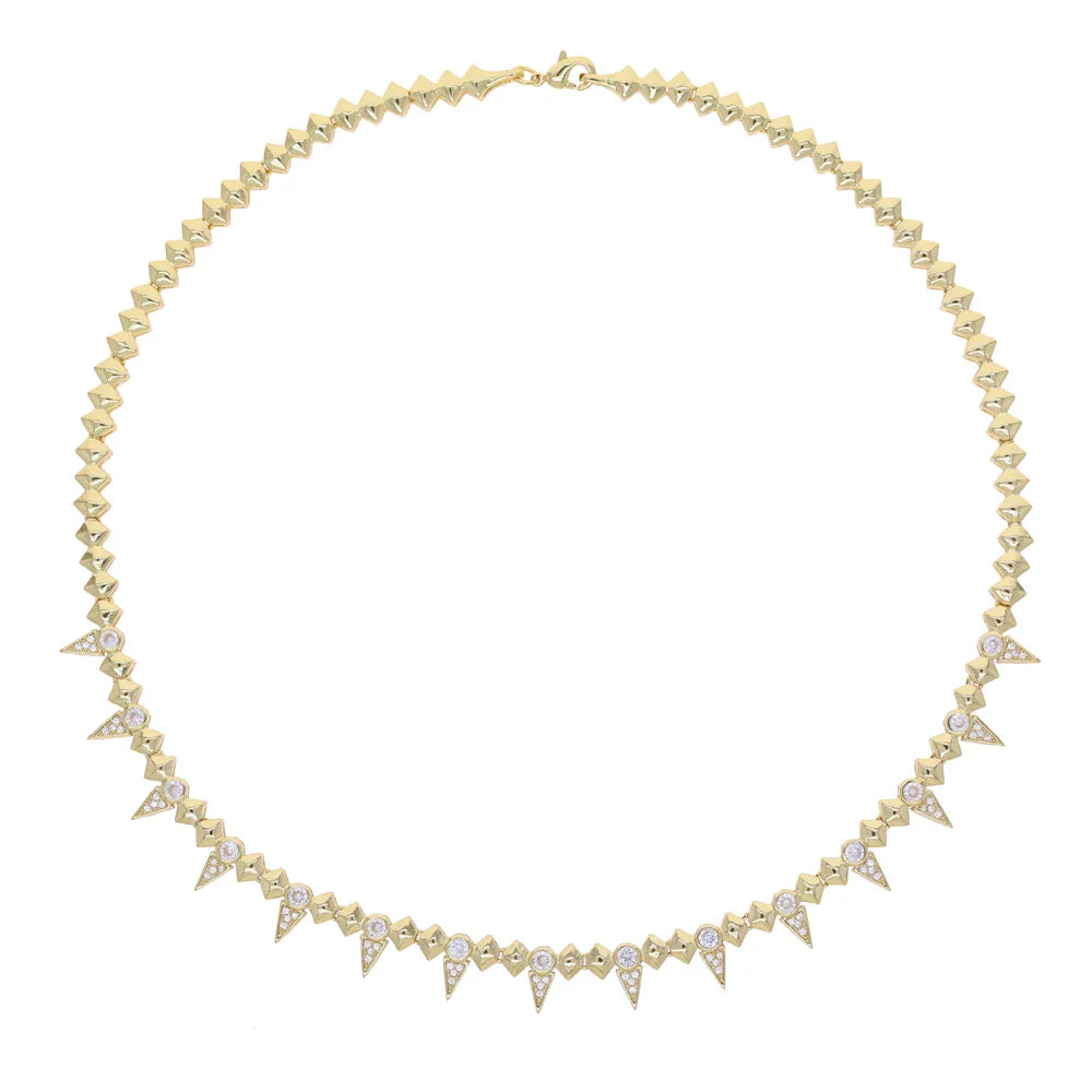 Punk CZ Spike Necklace