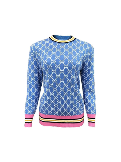 Diamond Print Knit Sweater