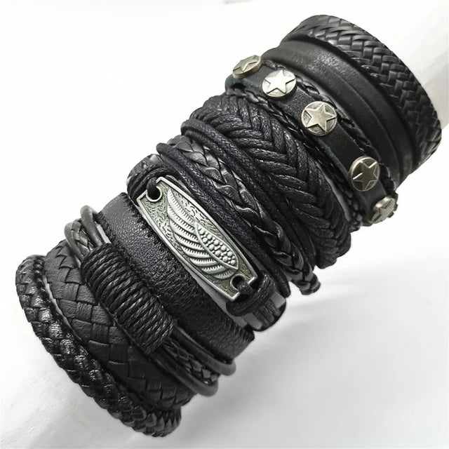 Leather Wrap Rope Bracelet