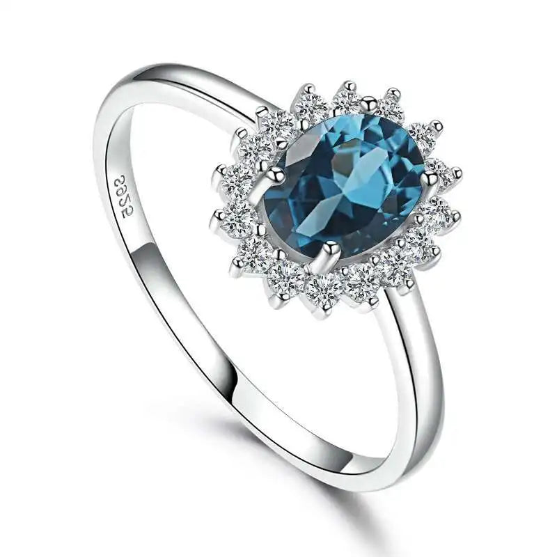 Floral Topaz Zircon Ring
