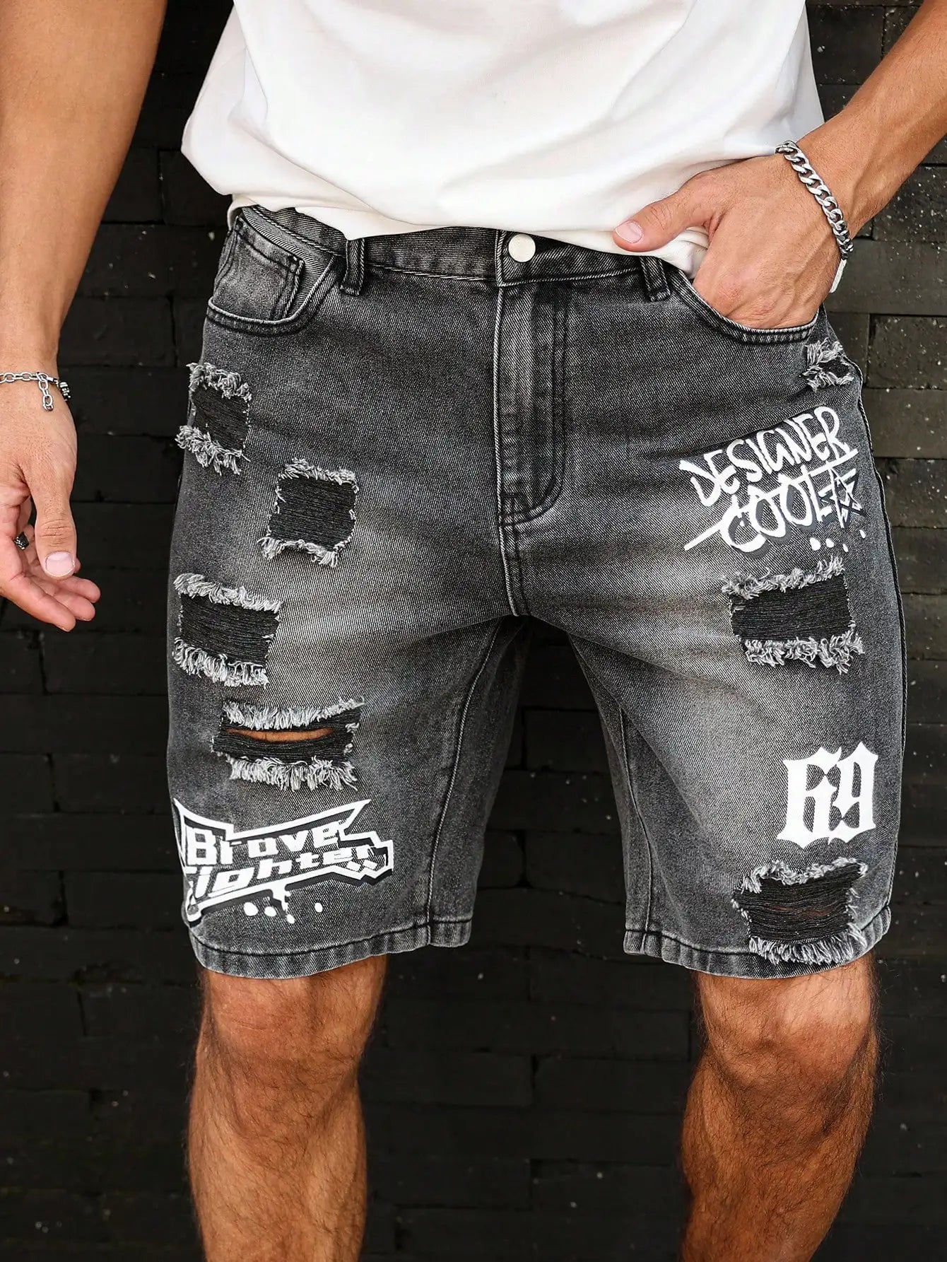 Distressed Ripped Denim Shorts