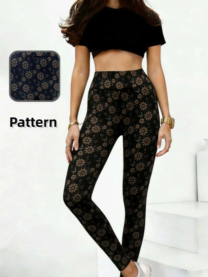 Daisy Print Cropped Leggings