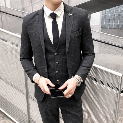 Two-Button Fitted Groom Suit Set