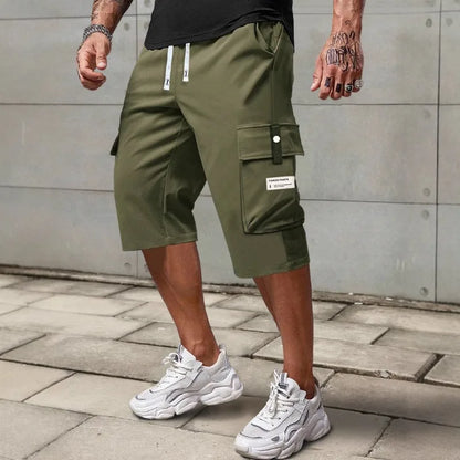 Straight Leg Cargo Capri Shorts