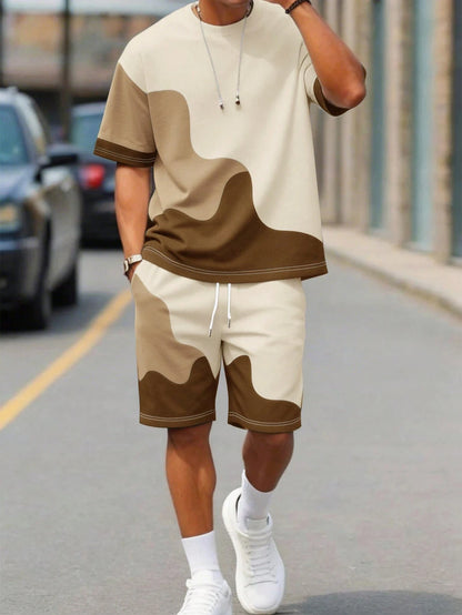 Athletic T-Shirt Drawstring Shorts Set