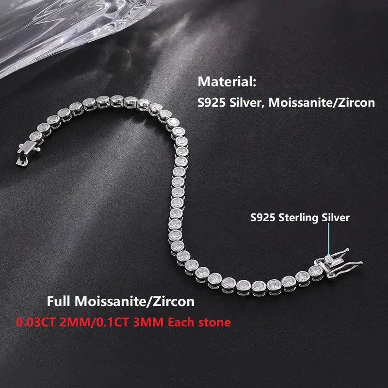 Moissanite Silver Tennis Bracelet