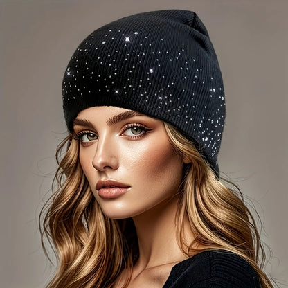 Rhinestone Studded Beanie
