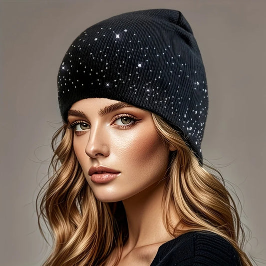 Rhinestone Studded Beanie