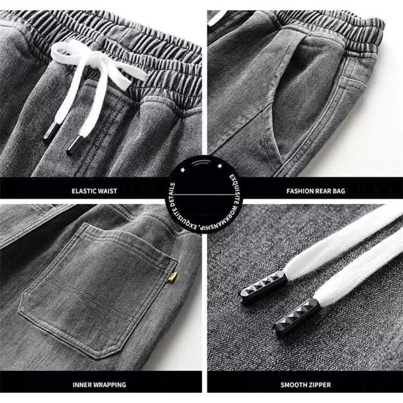 Elastic Harem Cargo Denim Joggers