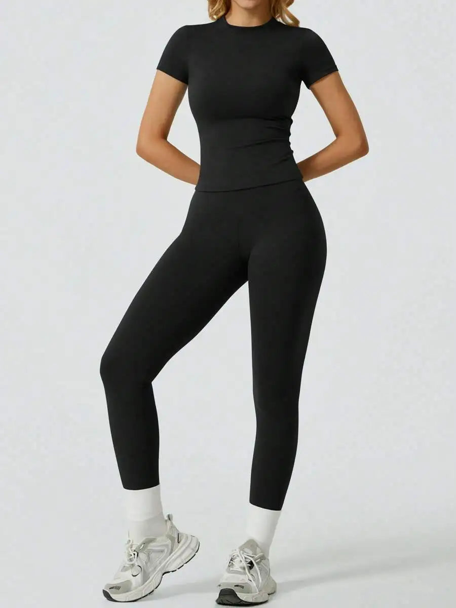 Short Sleeve Leggings Yoga Set