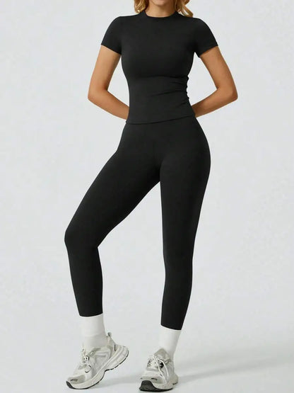 Short Sleeve Leggings Yoga Set