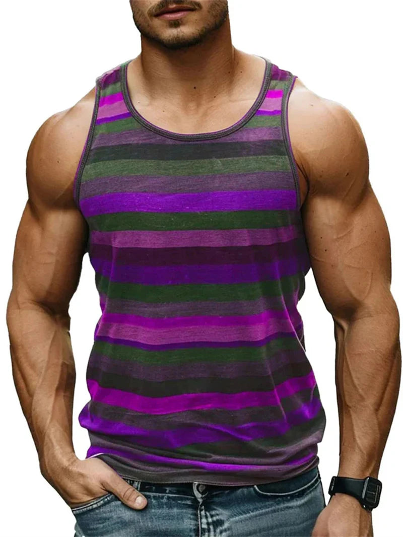 Vintage Stripe Graphic Tank Top