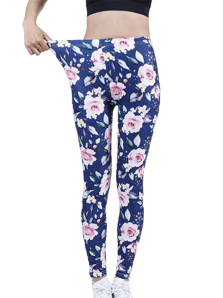 Floral Print High-Waist Jeggings