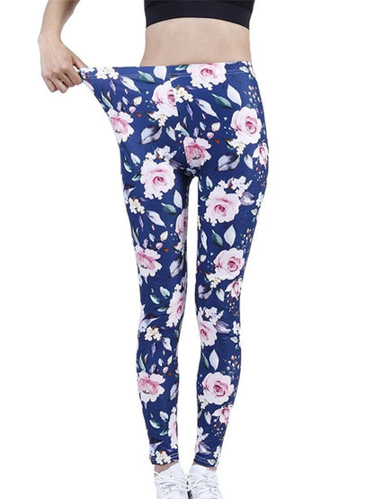 Floral Print High-Waist Jeggings